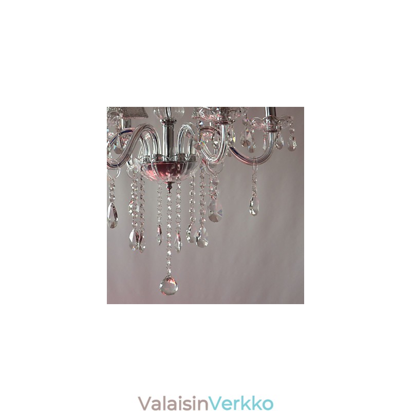 Moderni ylellinen 6 valon kattokruunu kristallikoristeilla
