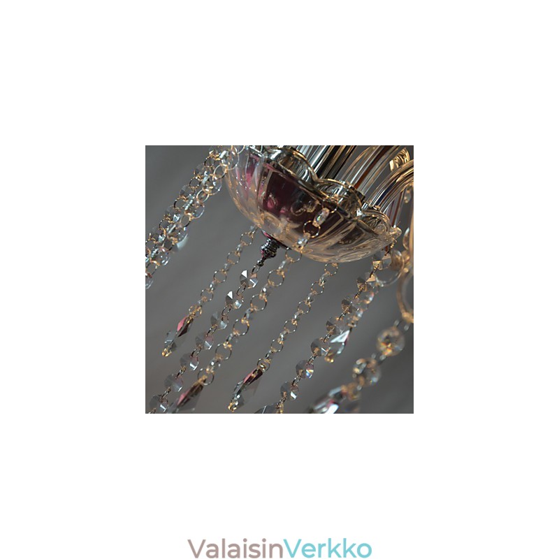 Moderni ylellinen 6 valon kattokruunu kristallikoristeilla