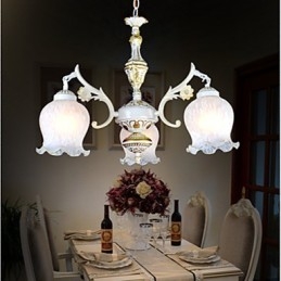 Kattokruunu Three Lights White European Retro Classic