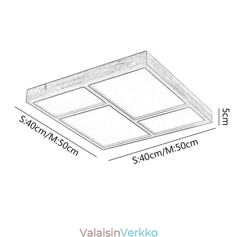 Japanilainen akryylikattovalo, geometrinen puinen kattovalaisin