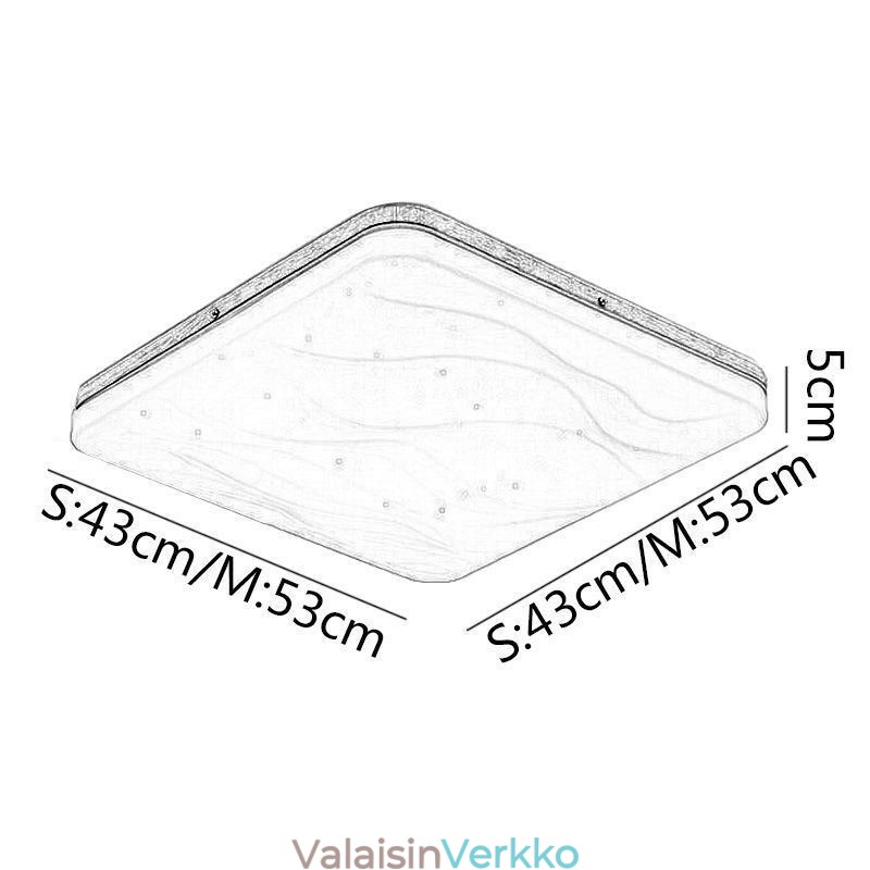 Japanilainen akryylikattovalo Neliönmuotoinen aallotettu kattovalaisin