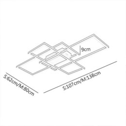 Moderni kattovalaisin, geometrinen neliömäinen kattolamppu