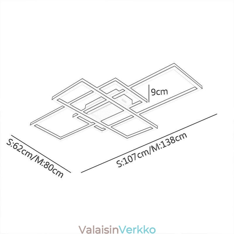 Moderni kattovalaisin, geometrinen neliömäinen kattolamppu