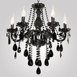 Kattokruunu Black Crystal Modern 6 valoa
