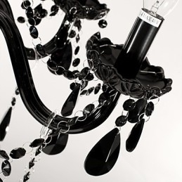 Kattokruunu Black Crystal Modern 6 valoa