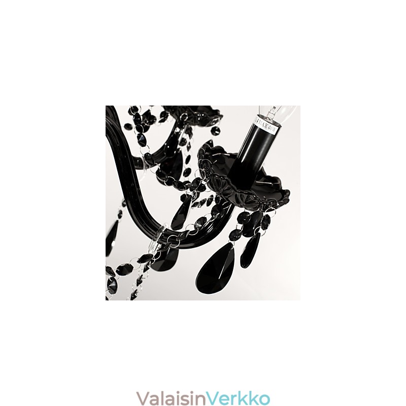 Kattokruunu Black Crystal Modern 6 valoa