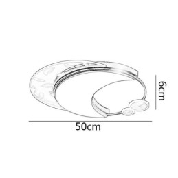 Uppoasennettu moderni kuun muotoinen kattovalo