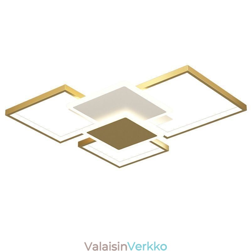 Moderni kultainen uppoasennettava geometrinen valaisin 2-kerroksinen kattovalaisin