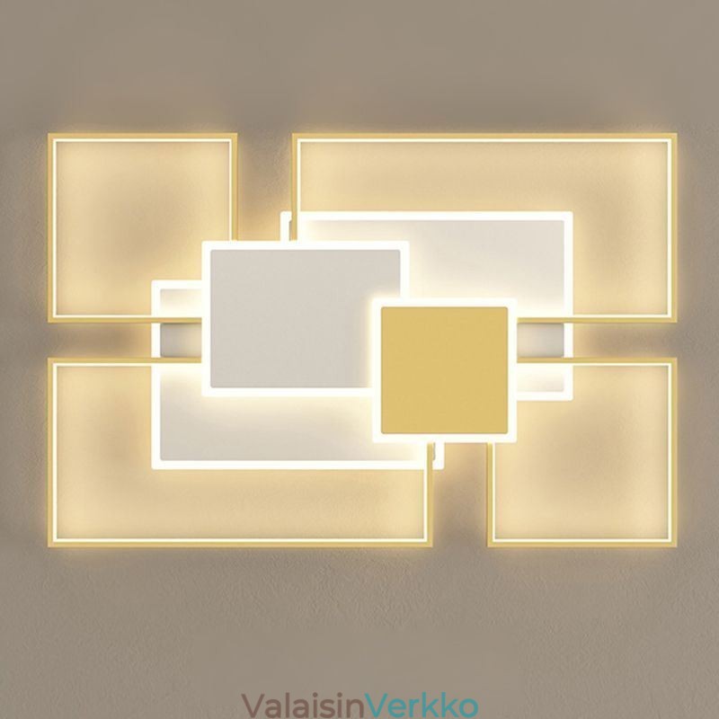 Moderni kultainen uppoasennettava geometrinen valaisin 2-kerroksinen kattovalaisin