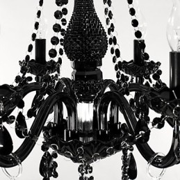 Kattokruunu Black Crystal Modern 6 valoa