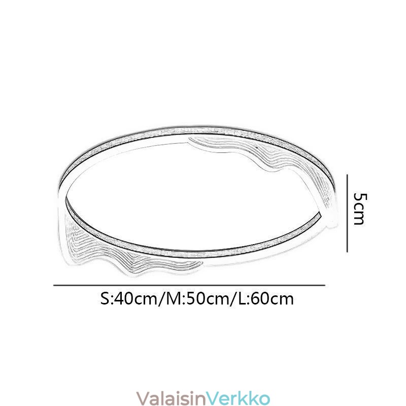 Uppoasennettava pyöreä kattovalaisin aaltoilevalla reunakoristeella