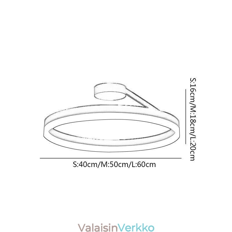 Moderni uppoasennettava kattovalaisin ympyrävalaisin akryylivarjostimella