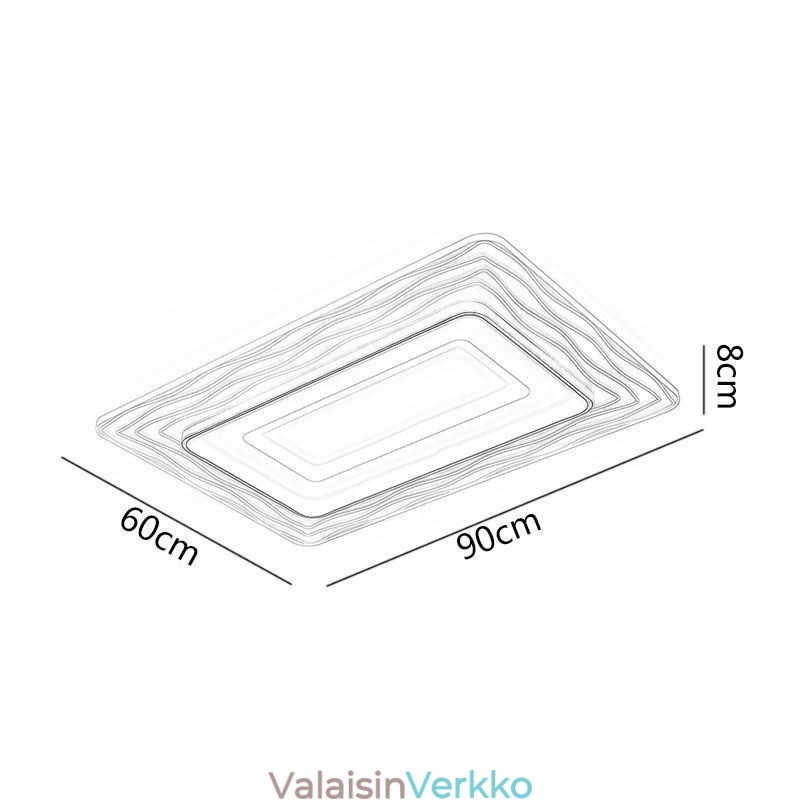 Suorakaiteen muotoinen uppoasennus Minimalistinen akryyli ultraohut kattolamppu