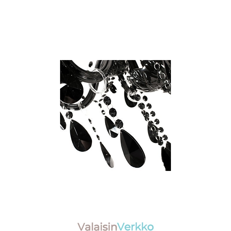 Kattokruunu Black Crystal Modern 6 valoa
