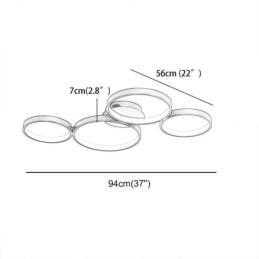 Kattolamppu 7200LM 4 rengas valaisin