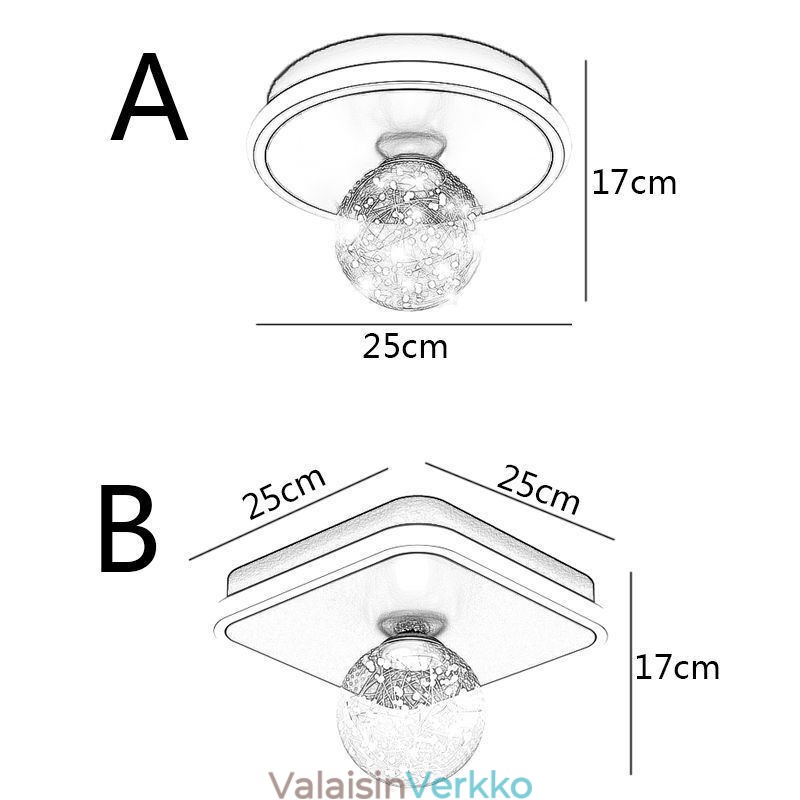 Uppoasennettava kodin sisustus kattovalaisin