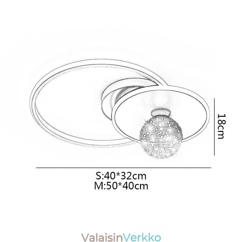 Uppoasennettava kodin sisustukseen tarkoitettu minimalistinen kattovalaisin