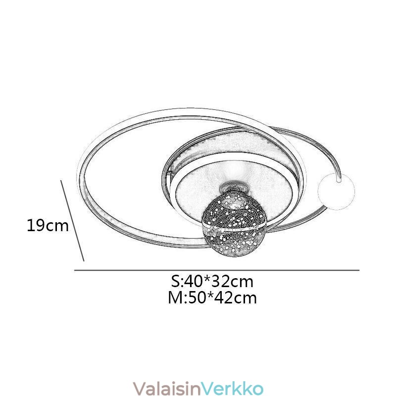 Uppoasennettava kodin sisustukseen tarkoitettu kattovalo