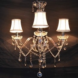 Moderni Splendid 3 Lights kattokruunu kristallivarrella