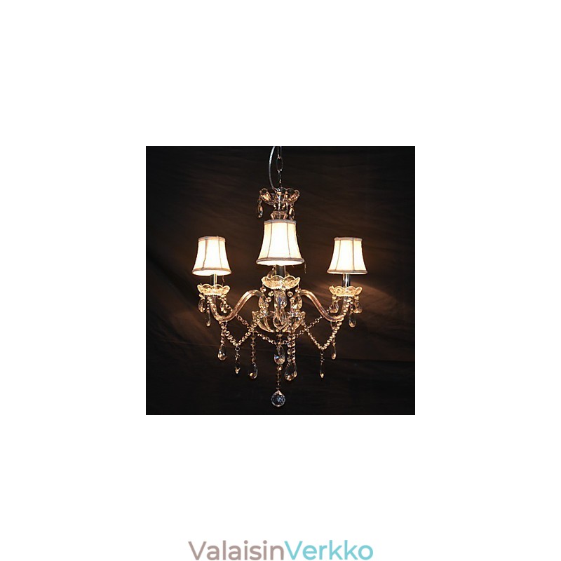 Moderni Splendid 3 Lights kattokruunu kristallivarrella