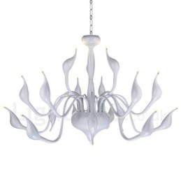 18 Lights Stainless Post Modern Swan Kattokruunu Valo G4 Valkoinen viimeistelty