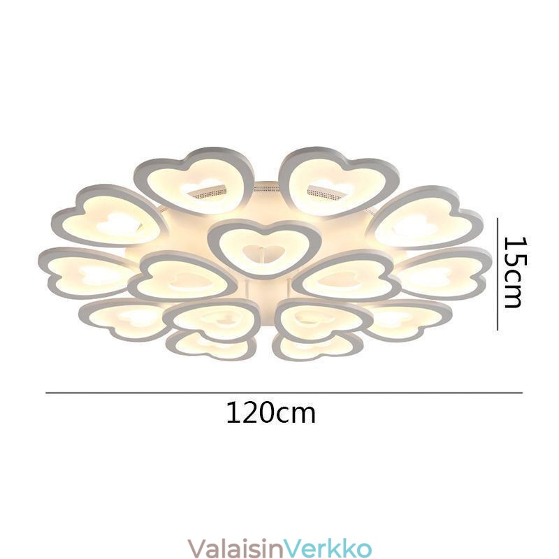 Sydämenmuotoinen terälehti kattovalaisin uppoasennus