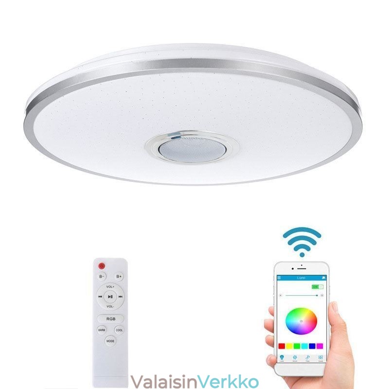 Uppoasennettava värikäs kattovalo Bluetooth-musiikkikaiuttimen ajoitustoiminnolla
