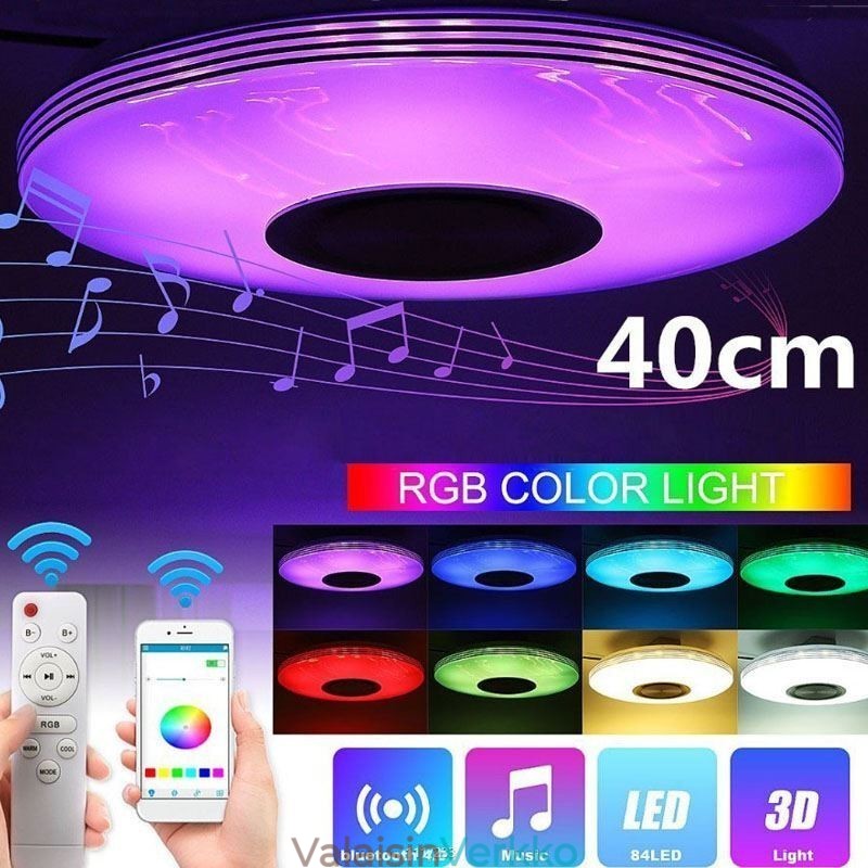 Uppoasennus kattovalaisin koristeellinen lamppu Kaukosäädin APP Ohjaa Bluetooth-musiikkikaiutinlamppua