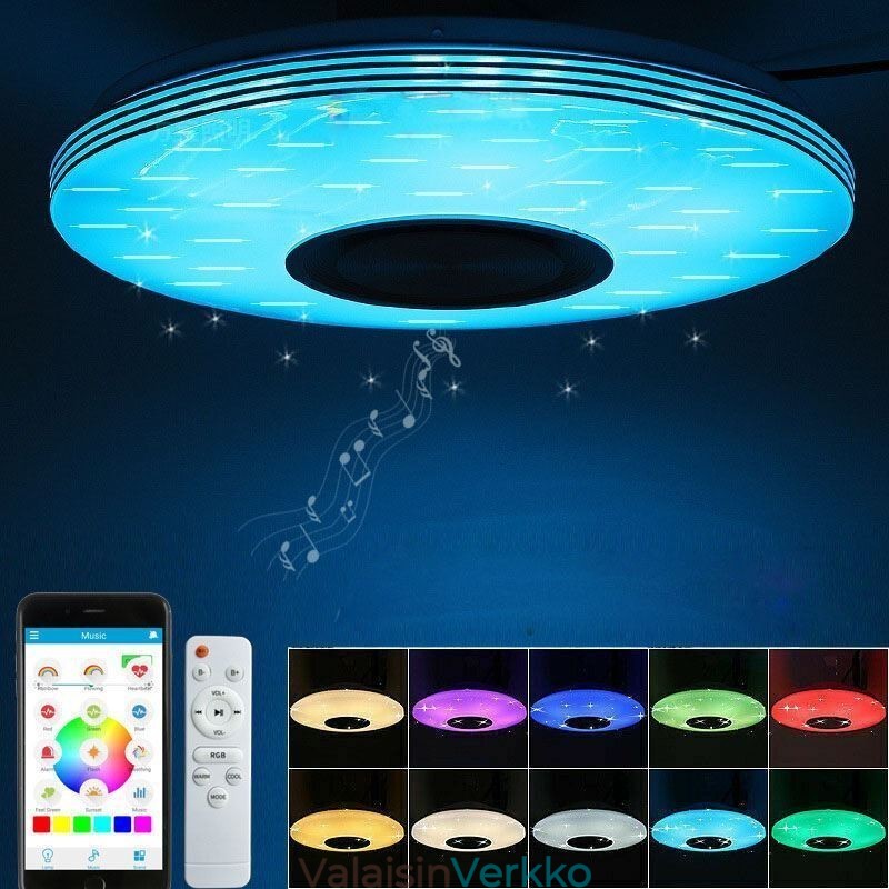 Uppoasennus kattovalaisin koristeellinen lamppu Kaukosäädin APP Ohjaa Bluetooth-musiikkikaiutinlamppua