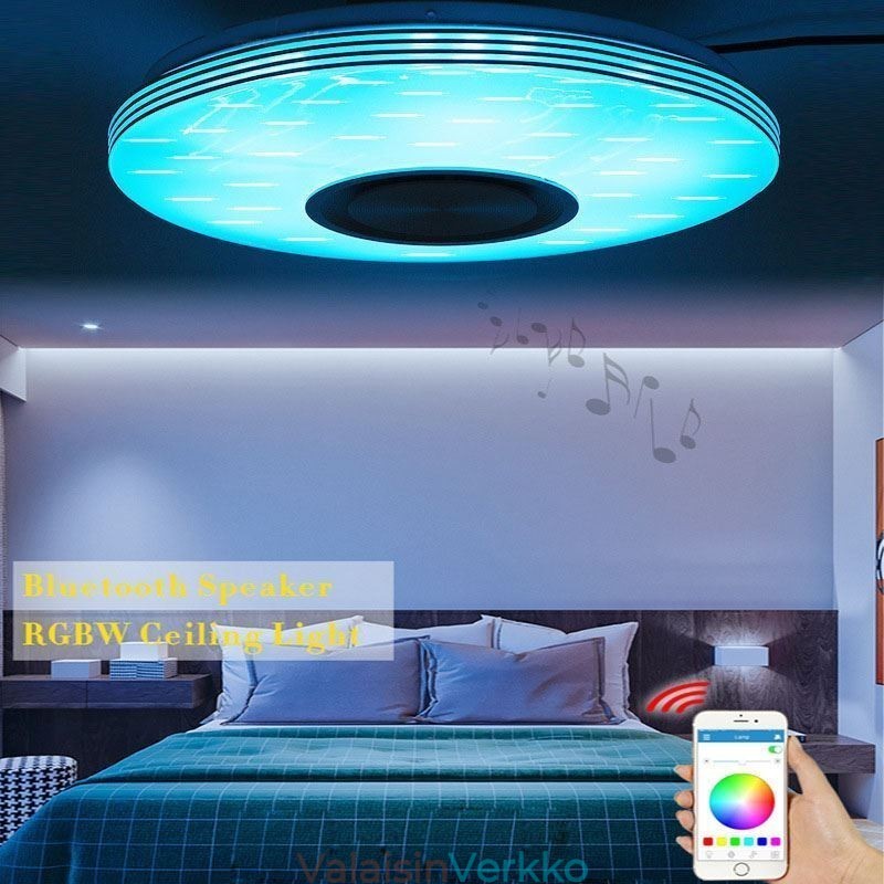 Uppoasennus kattovalaisin koristeellinen lamppu Kaukosäädin APP Ohjaa Bluetooth-musiikkikaiutinlamppua