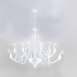 18 Lights Stainless Post Modern Swan Kattokruunu Valo G4 Valkoinen viimeistelty
