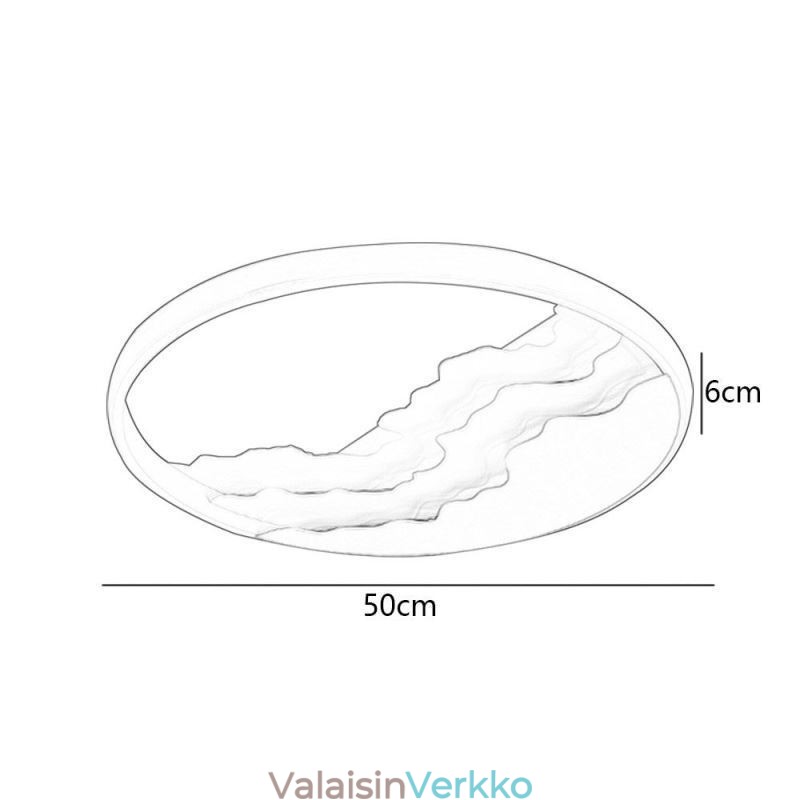 Pyöreä uppoasennus, ainutlaatuinen aaltomuotoinen akryylikattovalo