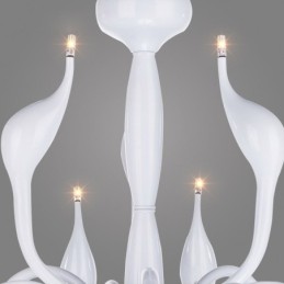 18 Lights Stainless Post Modern Swan Kattokruunu Valo G4 Valkoinen viimeistelty