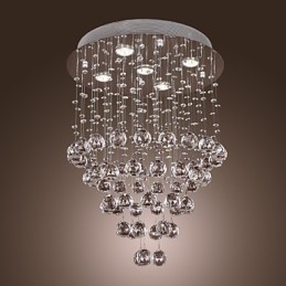 Kristallikruunu, jossa 5 valosokkia designia (K9 Crystal)