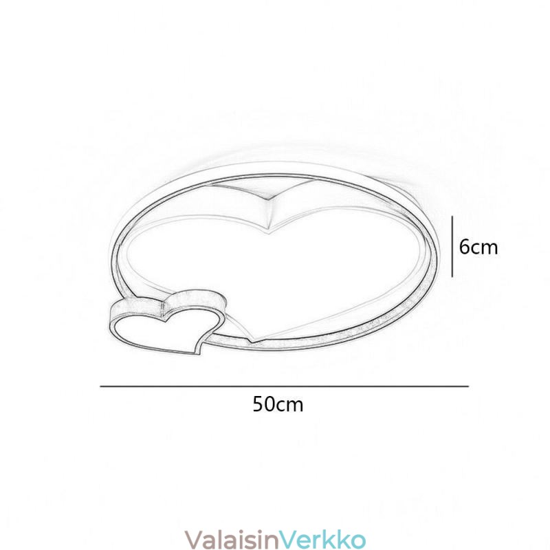 Double Hearts uppoasennettu kattovalaisin koristeellinen valaistus