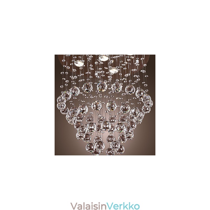 Kristallikruunu, jossa 5 valosokkia designia (K9 Crystal)