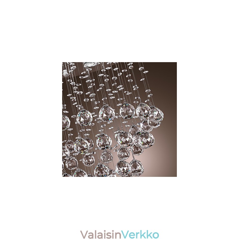 Kristallikruunu, jossa 5 valosokkia designia (K9 Crystal)