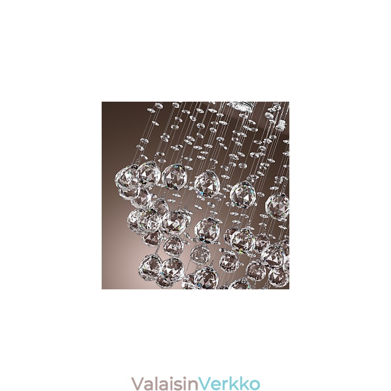 Kristallikruunu, jossa 5 valosokkia designia (K9 Crystal)