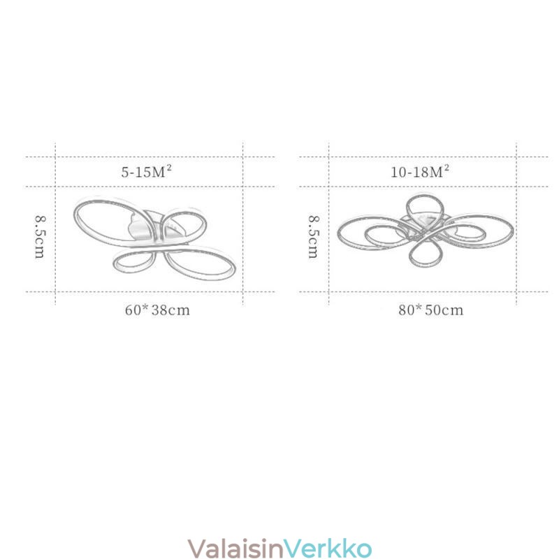 Moderni uppoasennettu kattovalaisin kukkasuunnittelu koristevalaistus