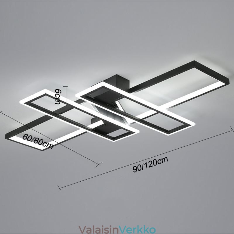 4 valoa uppoasennettava kattovalaisin Moderni geometrinen lineaarinen koristevalaisin
