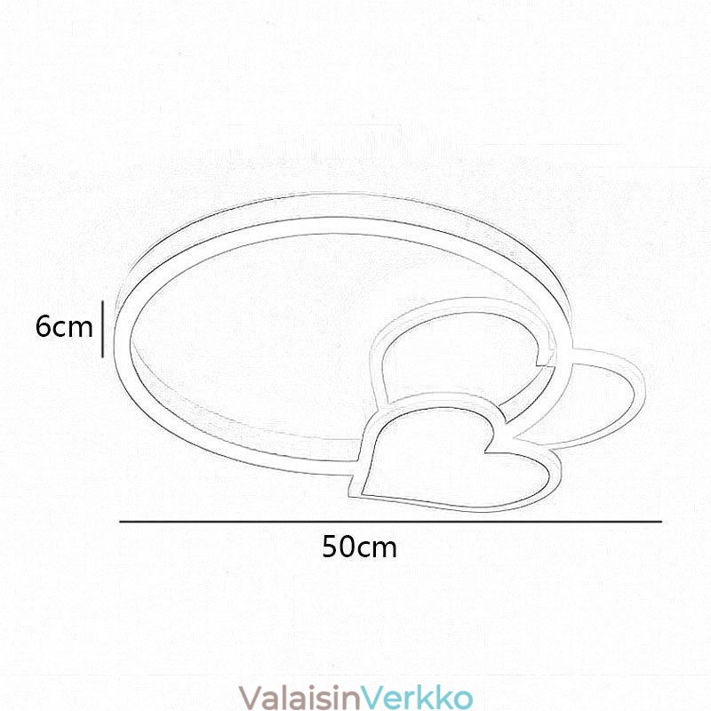 Moderni akryylitasoinen kultainen kaksinkertainen sydänkattovalo