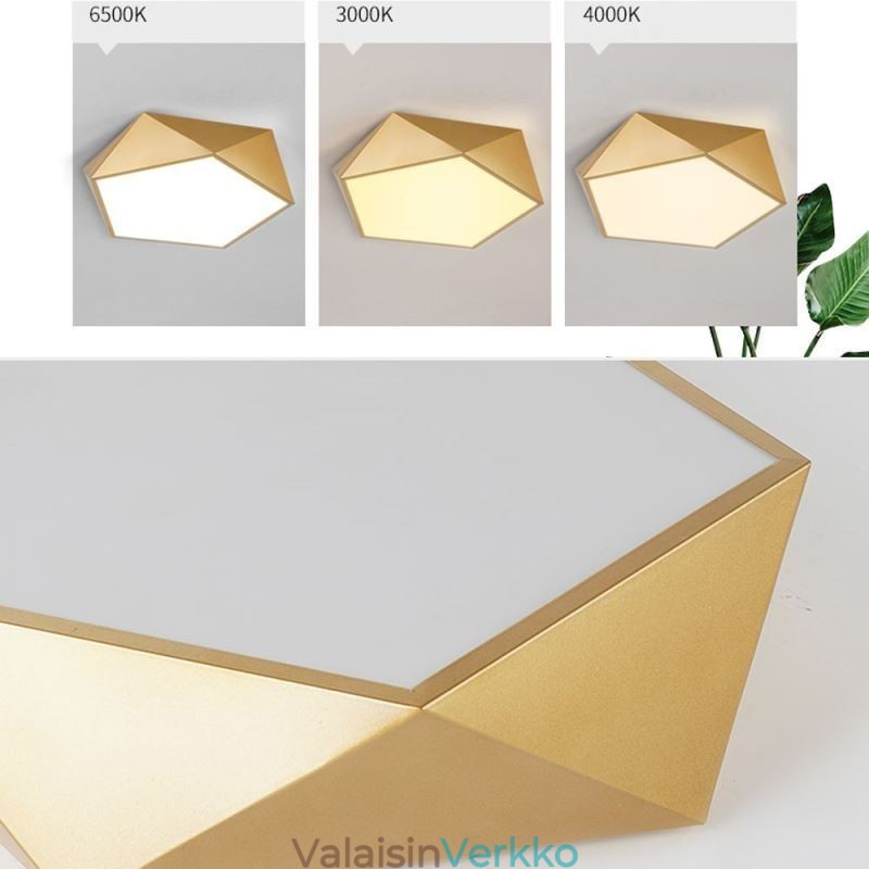 Kultainen geometrinen uppoasennettu akryylikattovalo