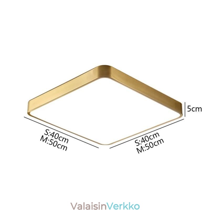 Uppoasennus Minimalistinen akryyli neliön kultainen kattovalaisin