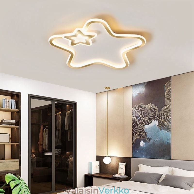 Creative Star Flush Mount Golden Star -kattovalo