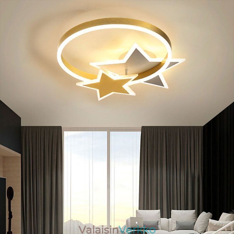Star Flush Mount kattovalaisin Akryyli Double Stars -valaisin
