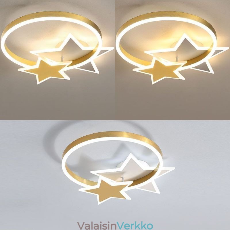Star Flush Mount kattovalaisin Akryyli Double Stars -valaisin