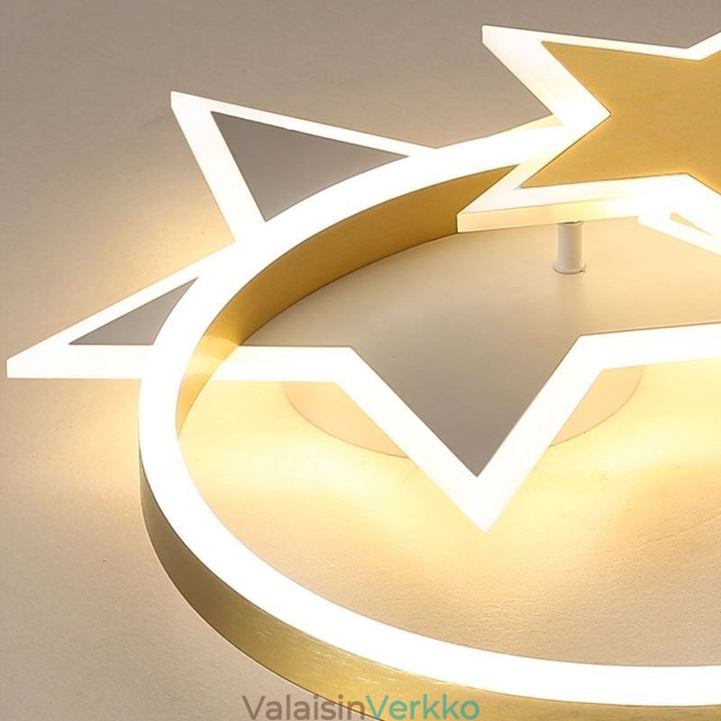 Star Flush Mount kattovalaisin Akryyli Double Stars -valaisin