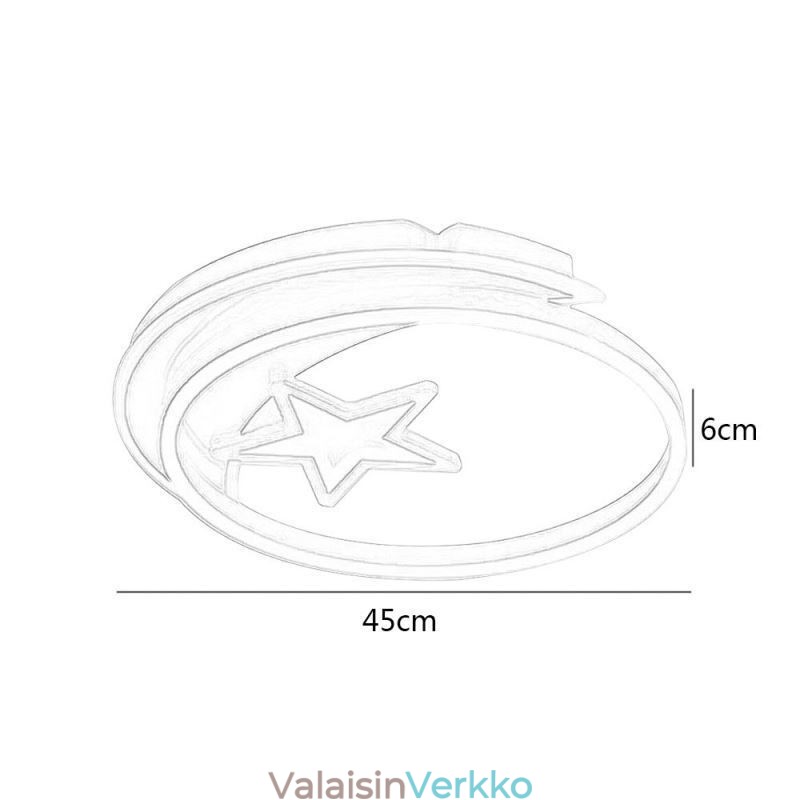 Moon Star uppoasennus kattovalaisin Kultainen akryylivalaisin
