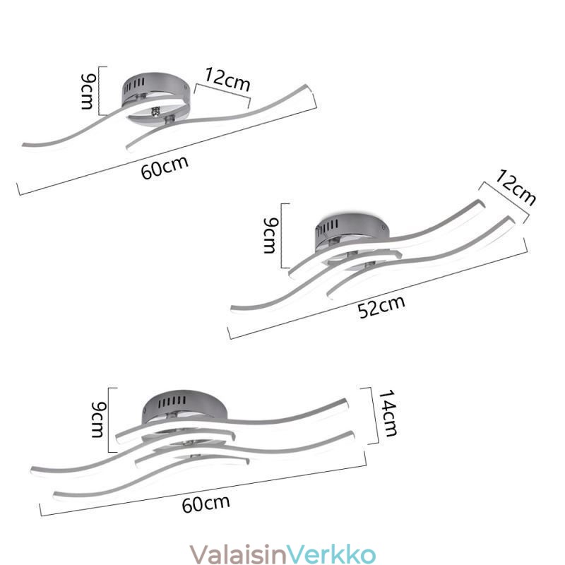 Moderni yksinkertainen uppoasennus akryyli, aaltomainen kattovalo