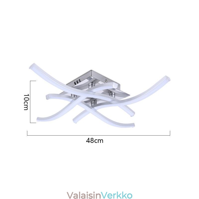 Moderni yksinkertainen uppoasennettava akryyli 4 valoa aaltomuotoinen kattovalo